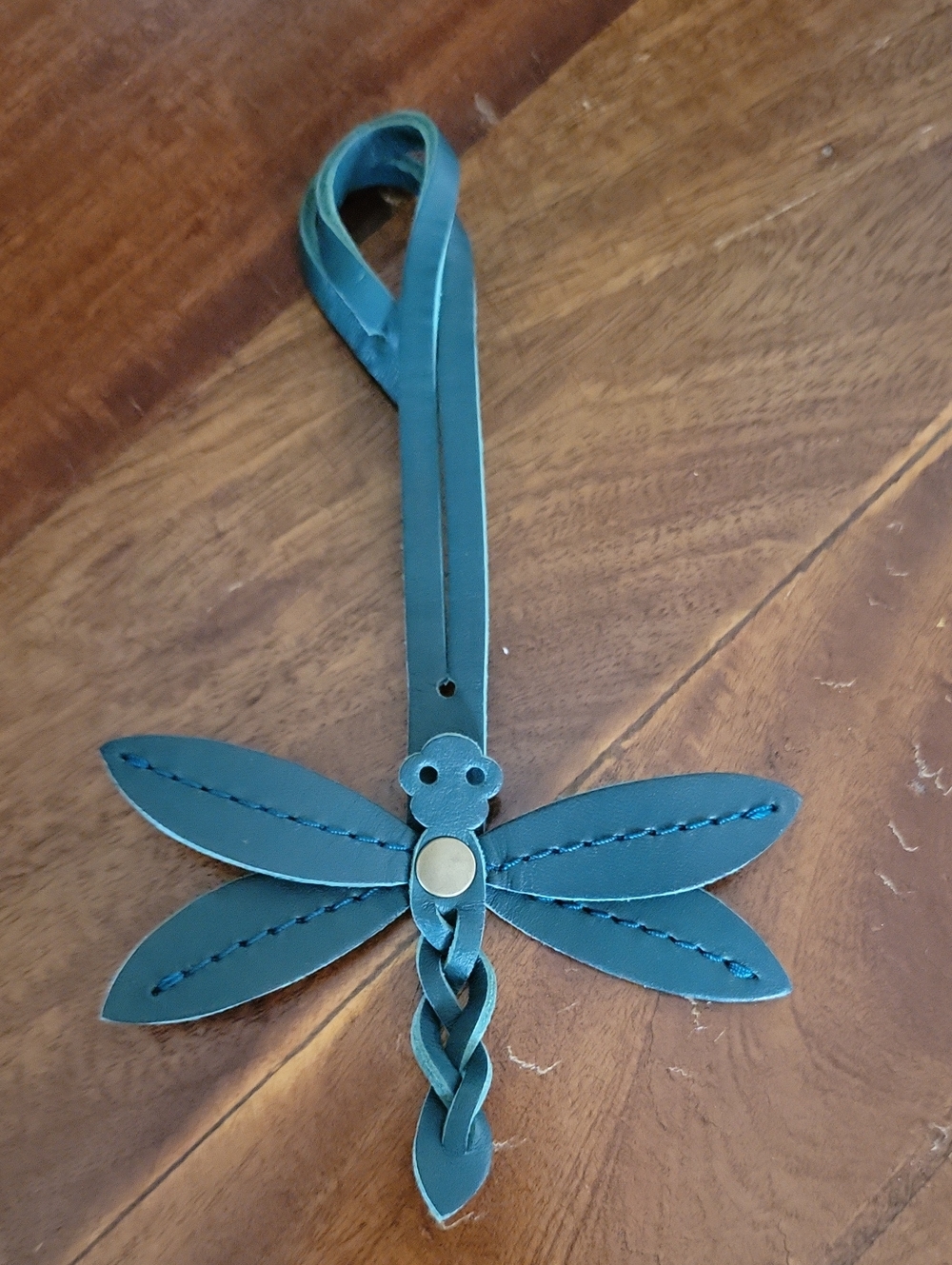 Portland Leather Green Dragonfly Leather Bag Tassel